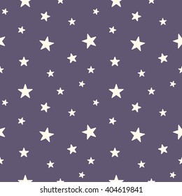 Star seamless pattern. Cute white stars. Baby Shower background. Babies Fashion. Vector illustration, eps 10