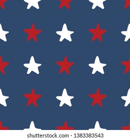 Star seamless pattern, Hand drawn sketched doodle stars, vector illustration