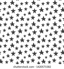 Star seamless pattern, Hand drawn sketched doodle stars, vector illustration.