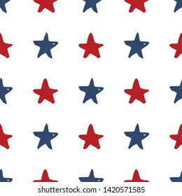 Star seamless pattern, Hand drawn sketched doodle stars, vector illustration.