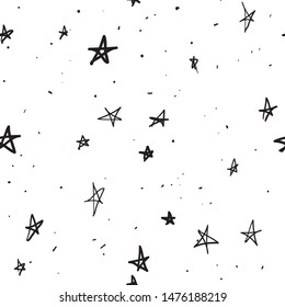 Star seamless pattern, hand-draw stars pattern texture background
