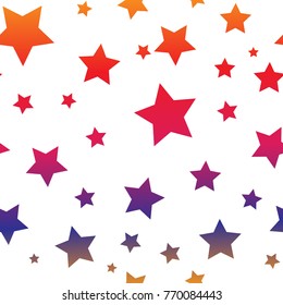 Star seamless pattern. Modern colorful background. Chaotic elements. Abstract geometric shape texture. Effect of sky. Design template for wallpaper,wrapping, textile. Vector Illustration