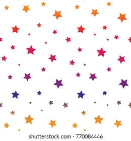 Star seamless pattern. Modern colorful background. Chaotic elements. Abstract geometric shape texture. Effect of sky. Design template for wallpaper,wrapping, textile. Vector Illustration