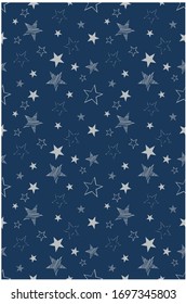 star seamless pattern with navy backround for apparel print