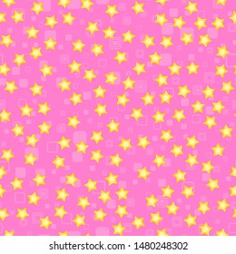 Star seamless pattern on white background. Paper print design. Abstract retro vector illustration. Trendy textile, fabric, wrapping. Modern space decoration.