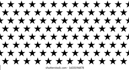 Star Seamless Pattern On White Background. Vector Black Stars Pattern. Seamless Design. Abstract Geometrical Background. Geometric Pattern. EPS 10