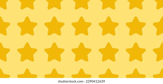 Star seamless pattern on yellow background. Vector illustration.