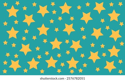 Star seamless pattern. Repeated  stars on isolated background. Repeatin gold glitter patern for design prints, gift wrappers. Bling star packing. Repeat sparkle texture. Vector illustration