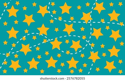 Star seamless pattern. Repeated  stars on isolated background. Repeatin gold glitter patern for design prints, gift wrappers. Bling star packing. Repeat sparkle texture. Vector illustration