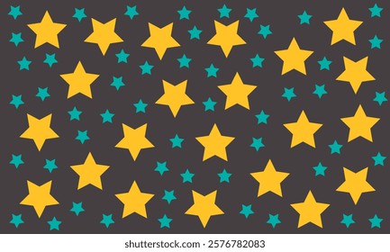 Star seamless pattern. Repeated  stars on isolated background. Repeatin gold glitter patern for design prints, gift wrappers. Bling star packing. Repeat sparkle texture. Vector illustration