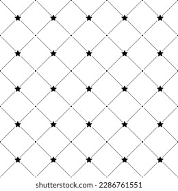 Star seamless pattern. Repeating geometric stars background. Repeated shiny design for prints. Cute shiny lattice. Repeat blink tesselation. Sparks wallpaper. Sparkling tileable. Vector illustration