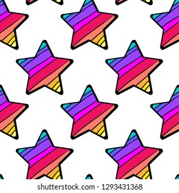 Star seamless pattern in retro style.