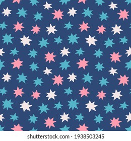 Star seamless pattern. Scandinavian texture. Kid design. Vector illustration.