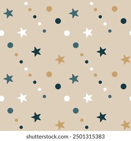 Star Seamless Pattern Vector Illustration. Star Seamless Pattern Vector Illustration Background. Confetti star polka dot. Pixel Perfect