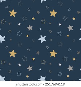 Star Seamless Pattern Vector Illustration Background. Cute festive seamless pattern