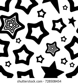 Star Seamless Pattern Vector Illustration. Cute Christmas Background