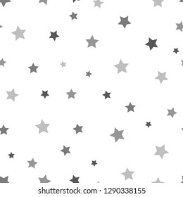 Star seamless pattern. White and grey retro background. Chaotic elements. Abstract geometric shape texture. Effect of sky. Design template for wallpaper,wrapping, textile. Vector Illustration