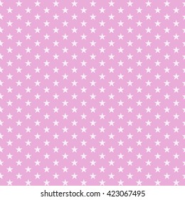 Star seamless pattern. White star on pink background. Star background.