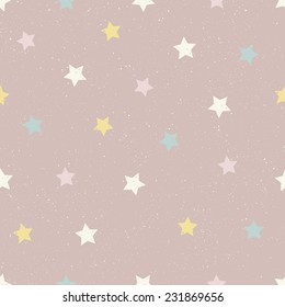 Star seamless patterns with snow background