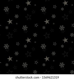 star seamless with snowflakes background for winter and christmas theme