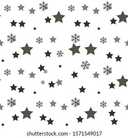 star seamless with snowflakes background for winter and christmas theme