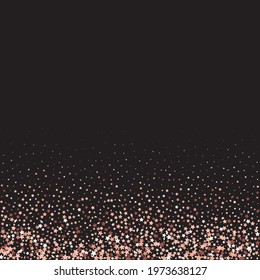 Star Sequin Confetti on Black Background. Voucher Gift Card Template. Isolated Flat Birthday Card. Golden Stars Banner. Christmas Party Frame. Vector Gold Glitter. Falling Particles on Floor.