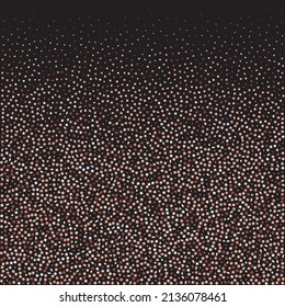 Star Sequin Confetti on Black Background. Isolated Flat Birthday Card. Golden Stars Banner. Christmas Party Frame. Vector Gold Glitter. Falling Particles on Floor. Voucher Gift Card Template.