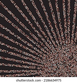 Star Sequin Confetti on Black Background. Christmas Party Frame. Isolated Flat Birthday Card. Golden Stars Banner. Voucher Gift Card Template. Vector Gold Glitter. Falling Particles on Floor.