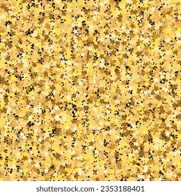 Star Sequin Confetti on Black Background. Isolated Flat Birthday Card. Golden Stars Banner. Christmas Party Frame. Voucher Gift Card Template. Vector Gold Glitter. Falling Particles on Floor.