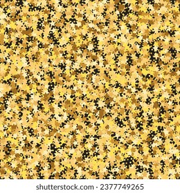 Star Sequin Confetti on Black Background. Voucher Gift Card Template. Vector Gold Glitter. Falling Particles on Floor. Christmas Party Frame. Isolated Flat Birthday Card. Golden Stars Banner.