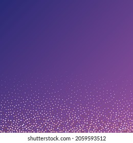 Star Sequin Confetti on Neon Purple Background. Voucher Gift Card Template. Isolated Flat Birthday Card. Golden Stars Banner. Christmas Party Frame. Vector Gold Glitter. Falling Particles on Floor.