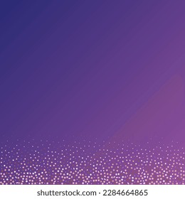 Star Sequin Confetti sobre fondo morado neón. Tarjeta de cumpleaños plana aislada. Cartel de las estrellas de oro. Plantilla de tarjeta regalo de cupón. Marco de fiesta de Navidad. Glitter de oro vectorial. Cayendo partículas en el suelo.