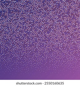 Star Sequin Confetti on Neon Purple Background. Vector Gold Glitter. Falling Particles on Floor. Isolated Flat Birthday Card. Golden Stars Banner. Christmas Party Frame. Voucher Gift Card Template.