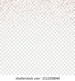 Star Sequin Confetti on Transparent Background. Voucher Gift Card Template. Isolated Flat Birthday Card. Golden Stars Banner. Vector Gold Glitter. Falling Particles on Floor. Christmas Party Frame.