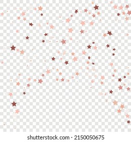 Star Sequin Confetti on Transparent Background. Isolated Flat Birthday Card. Golden Stars Banner. Voucher Gift Card Template. Christmas Party Frame. Vector Gold Glitter. Falling Particles on Floor.