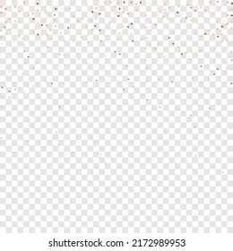 Star Sequin Confetti on Transparent Background. Christmas Party Frame. Isolated Flat Birthday Card. Golden Stars Banner. Vector Gold Glitter. Falling Particles on Floor. Voucher Gift Card Template.