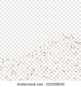 Star Sequin Confetti on Transparent Background. Christmas Party Frame. Vector Gold Glitter. Falling Particles on Floor. Voucher Gift Card Template. Isolated Flat Birthday Card. Golden Stars Banner.