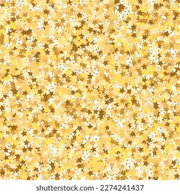 Star Sequin Confetti on Transparent Background. Christmas Party Frame. Isolated Flat Birthday Card. Golden Stars Banner. Voucher Gift Card Template. Vector Gold Glitter. Falling Particles on Floor.