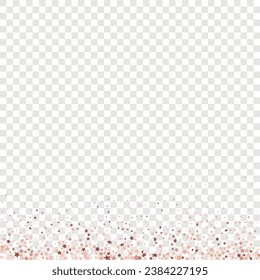 Star Sequin Confetti on Transparent Background. Christmas Party Frame. Isolated Flat Birthday Card. Golden Stars Banner. Voucher Gift Card Template. Vector Gold Glitter. Falling Particles on Floor.