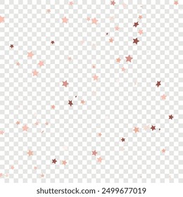 Star Sequin Confetti on Transparent Background. Voucher Gift Card Template. Christmas Party Frame. Isolated Flat Birthday Card. Golden Stars Banner. Vector Gold Glitter. Falling Particles on Floor.