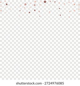Stern-Pailletten-Konfetti auf transparentem Hintergrund. Einzige Geburtstagskarte. Banner der Goldenen Sterne. Weihnachtsfeier Rahmen. Gutschein-Geschenkkartenvorlage. Vektor Gold Glitter. Fallende Partikel auf dem Boden.