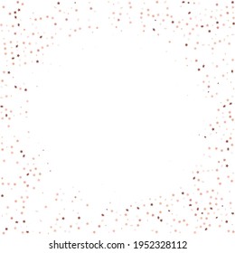 Star Sequin Confetti sobre fondo blanco. Marco de fiesta de Navidad. Glitter de oro vectorial. Cayendo partículas en el suelo. Plantilla de tarjeta regalo de cupón. Tarjeta de cumpleaños plana aislada. Cartel de las estrellas de oro.