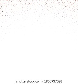 Star Sequin Confetti on White Background. Christmas Party Frame. Vector Gold Glitter. Falling Particles on Floor. Isolated Flat Birthday Card. Golden Stars Banner. Voucher Gift Card Template.