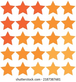 Star series vector, the vector of a collection of red, orange, yellow stars. Great for decorations, icons, symbols.