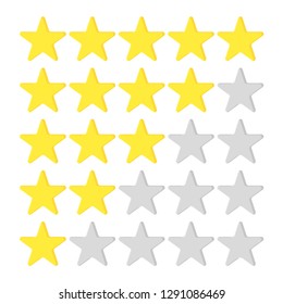 Star set in flat style on a white background, vector