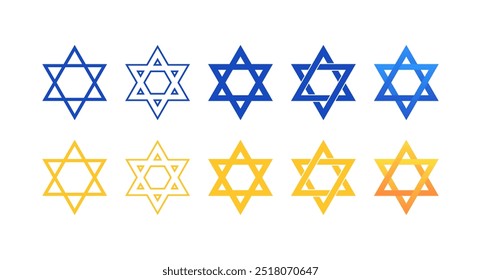 Iconos de conjunto de estrellas. Estilo plano. Iconos del vector.