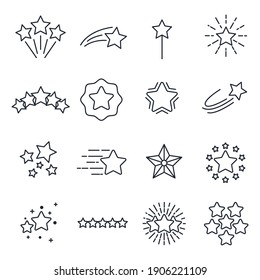 star set icons. Shining star. Abstract Falling Star symbol vector illustration