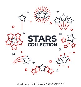 star set icons. Shining star. Abstract Falling Star symbol vector illustration