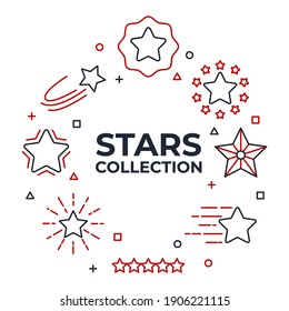 star set icons. Shining star. Abstract Falling Star symbol vector illustration