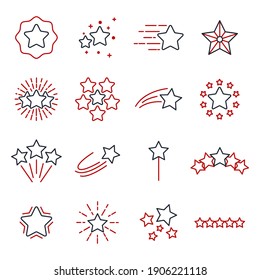 star set icons. Shining star. Abstract Falling Star symbol vector illustration